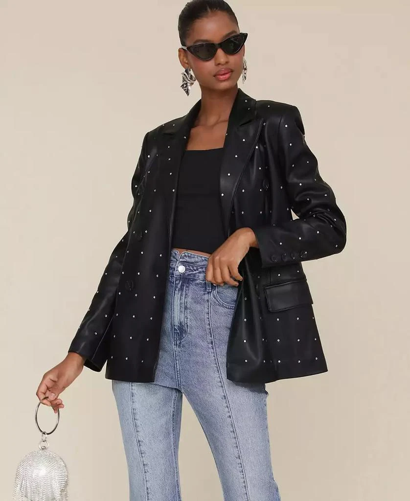 Avec Les Filles Women's Double-Breasted Diamante Blazer 5