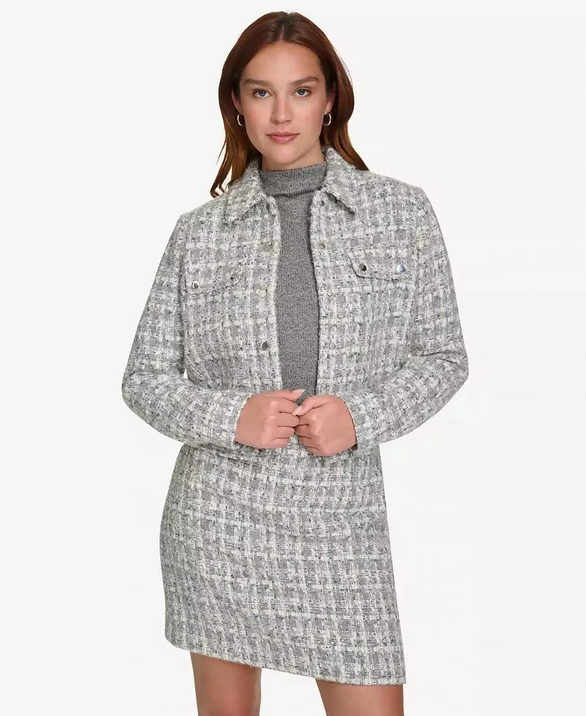 Calvin Klein Women's Tweed Button-Front Jacket 1
