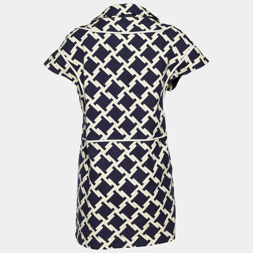 Marni Marni Blue Houndstooth Print Cotton Short Sleeve Coat M 2