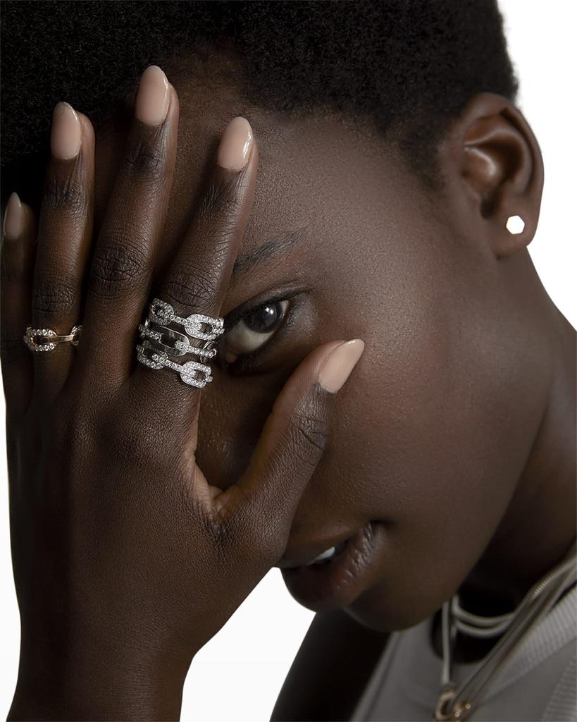 Walters Faith Saxon White Gold All Diamond Flat Chain Link Ring