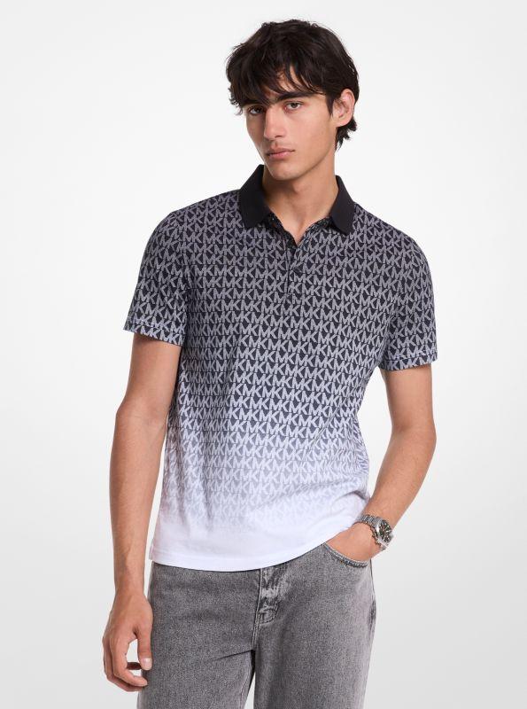 Tシャツ・カットソー Cotton polo shirt MJL019_14RW_F0008_S_OOO Michael Kors Ombré Signature Logo Cotton Polo Shirt - Polo