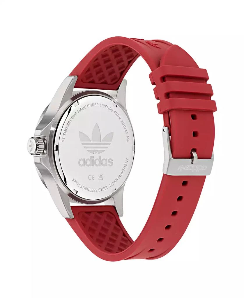 Adidas Unisex Analog Red Silicone Watch, 44mm 2
