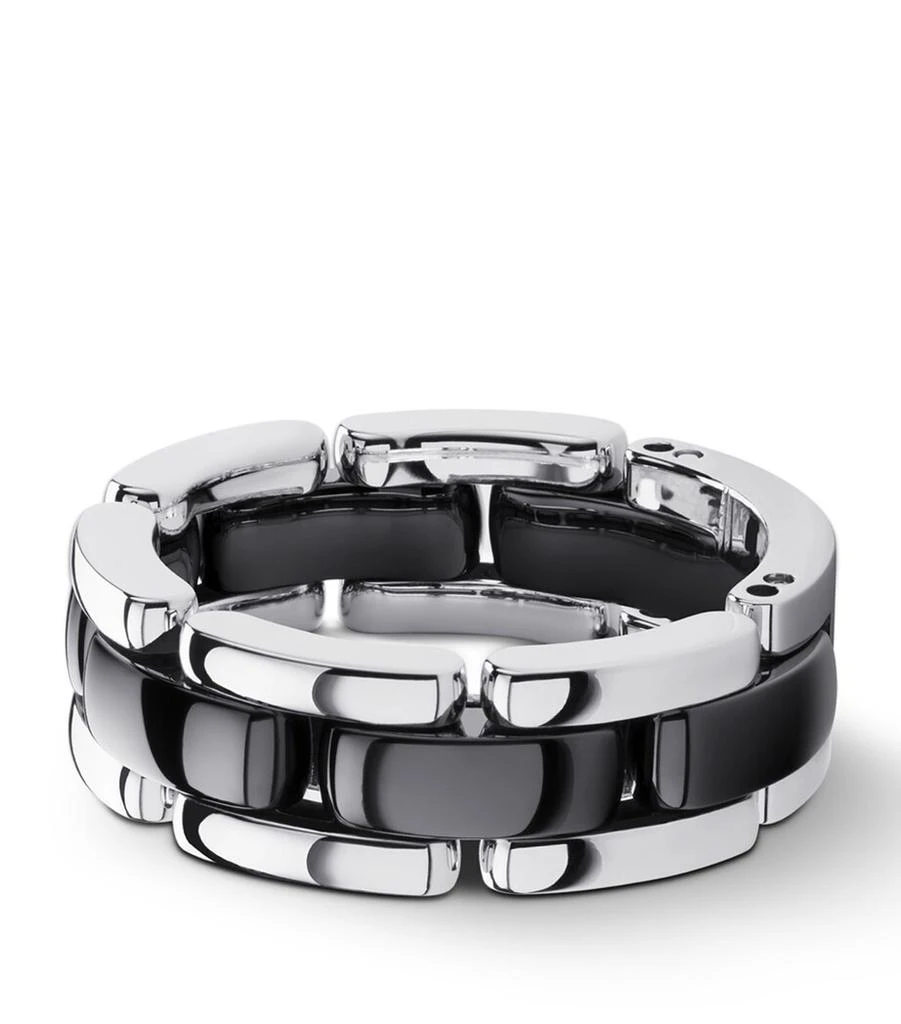Chanel Medium White Gold And Ceramic Flexible Ultra Ring 1