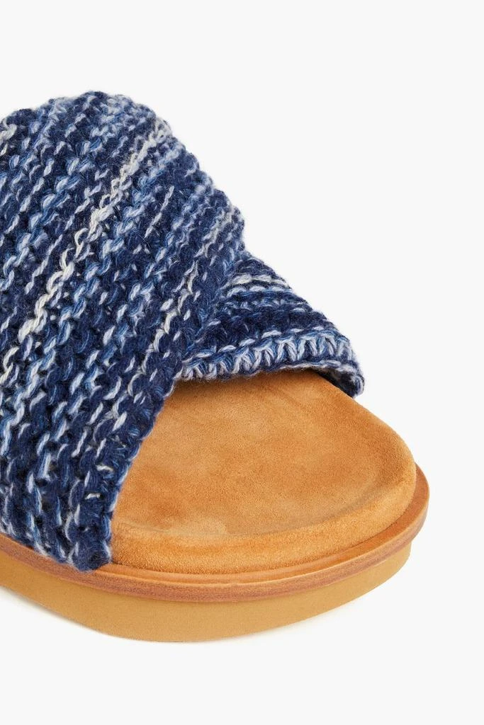 Chloé Wavy cashmere slides 4