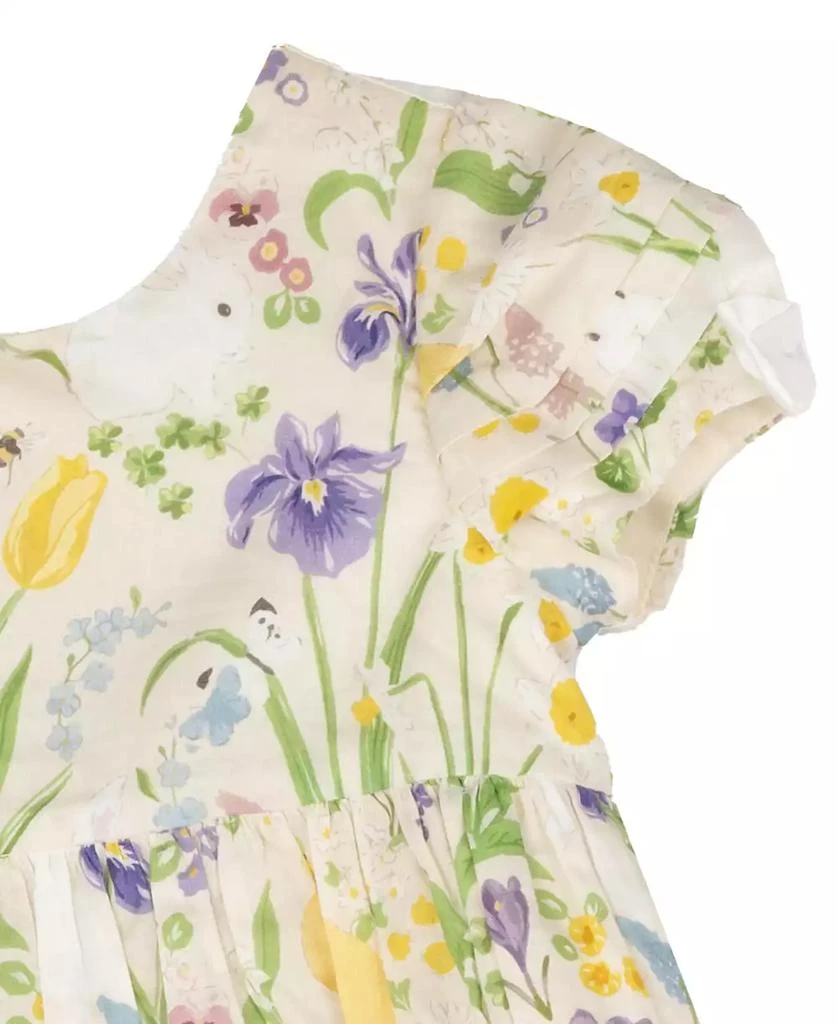 Rare Editions Baby Girl Printed Floral Bunny Cotton Dress 3