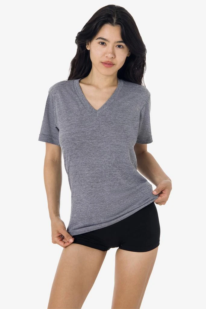 wholesale-losangelesapparel TR61 - 3.7oz Short Sleeve Tri-Blend V-Neck 4