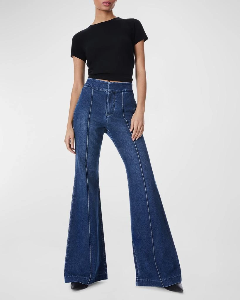 Alice + Olivia Dylan High Waisted Wide-Leg Jeans 3