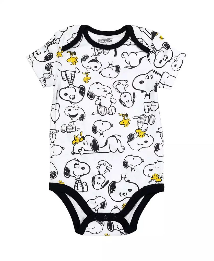 Peanuts Snoopy Charlie Brown Boys 5 Pack Bodysuits Multi Infant 3