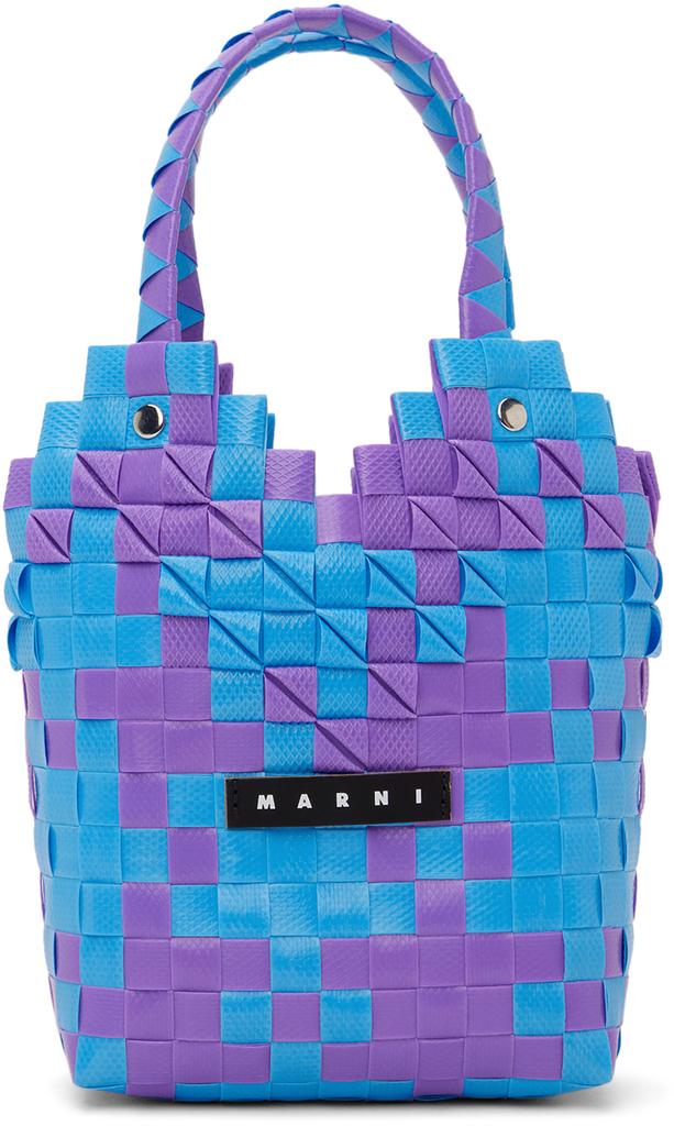 Marni Kids Blue & Purple Diamond Basket Bag