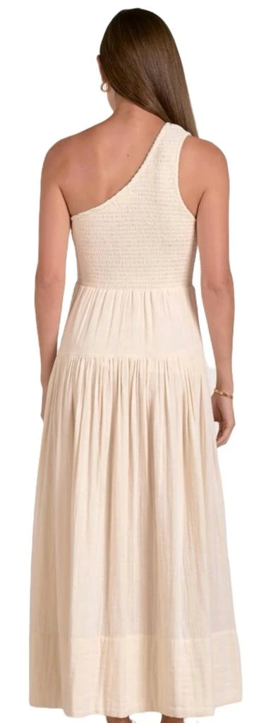 open lace back dress Women's One Shoulder Summer Casual Dresses Beach Vacation Travel Boho  Sleeveless Smocked Maxi Long Dress (S, Beige) : Clothing, Shoes & Jewelry