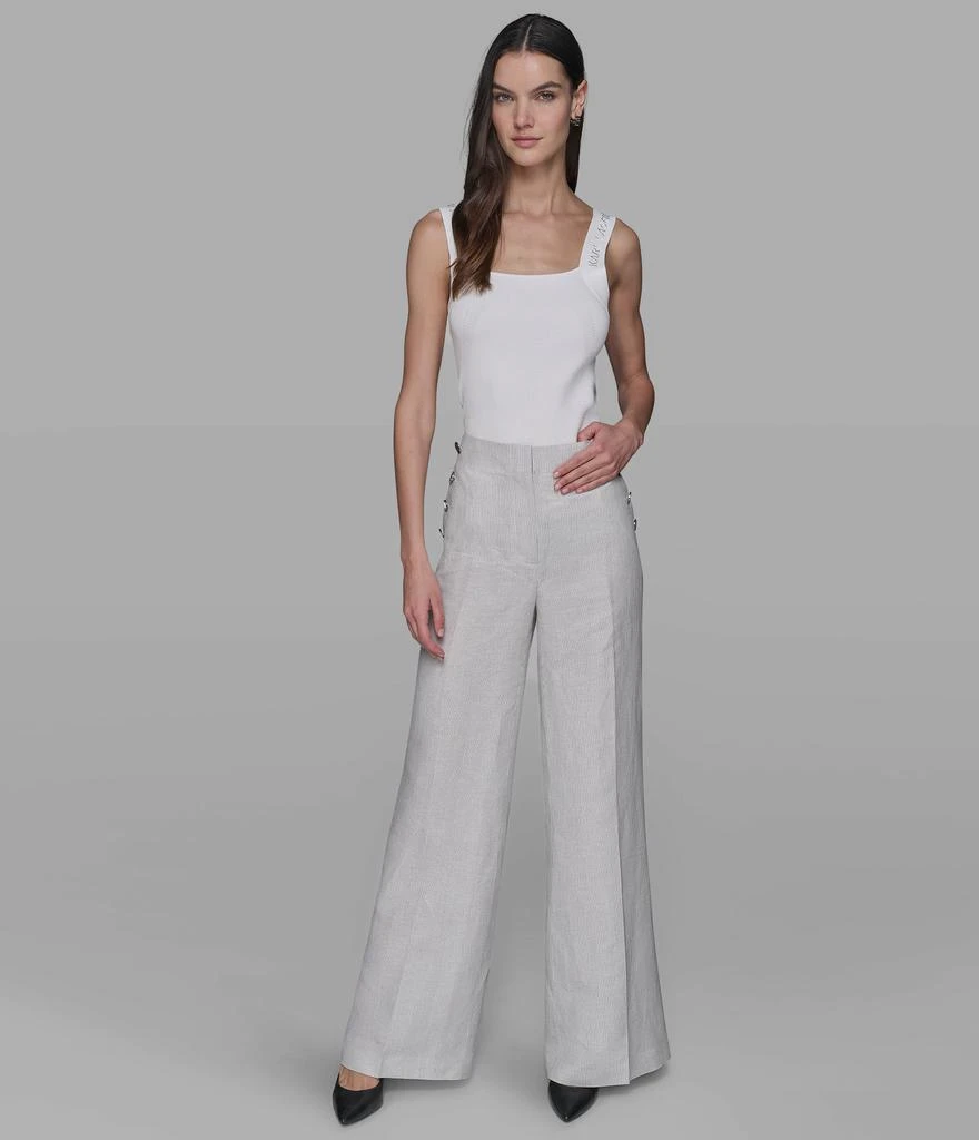 Karl Lagerfeld Paris PINSTRIPE LINEN PANT 1