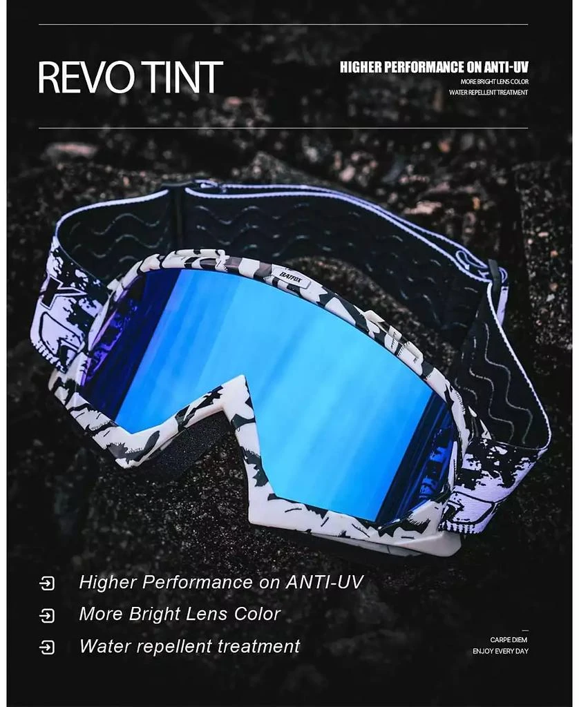 BATFOX Dirt Bike ATV Goggles Motorcycle Gear Riding Motocross Dirtbike 4-Wheeler MX DH Accessories Goggles Glasses for Men Women Youth UV400 Protection Dust-proof Anti-Slip Strap 3