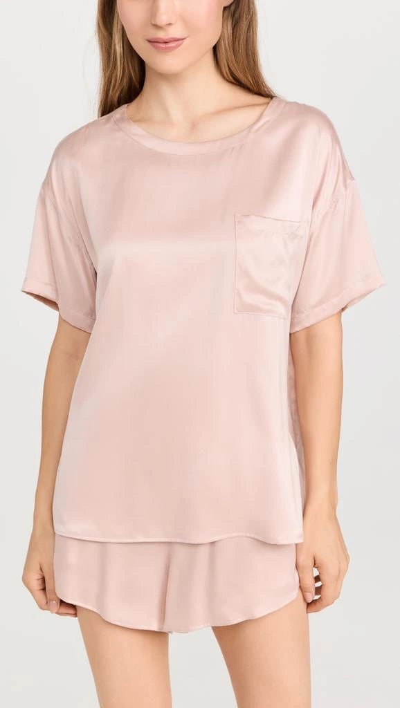 Lunya Washable Silk Tee Short Set 1
