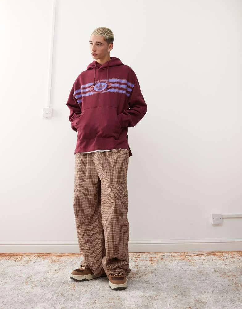 Adidas adidas Originals graphic hoodie in burgundy 2