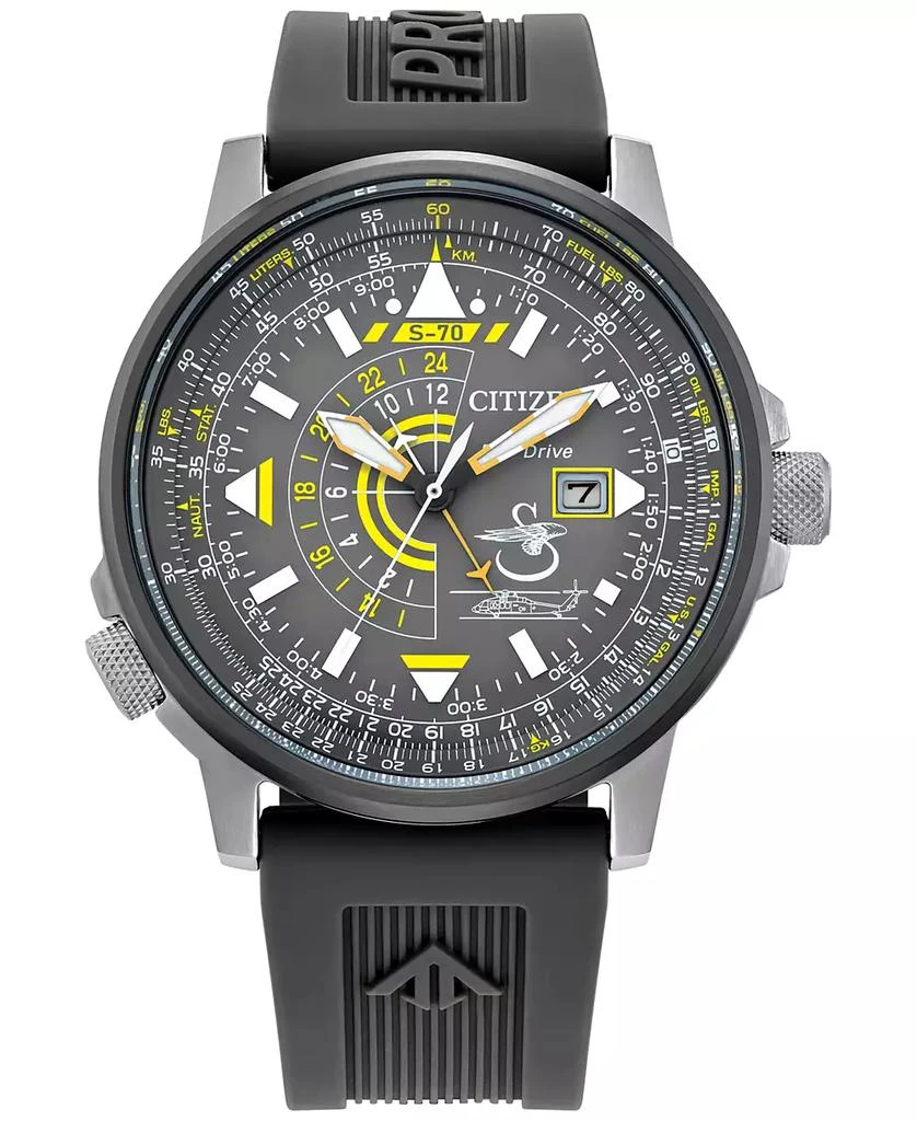 Citizen Eco-Drive Men's Promaster Nighthawk Sikorsky Gray Rubber Strap Watch 42mm 1