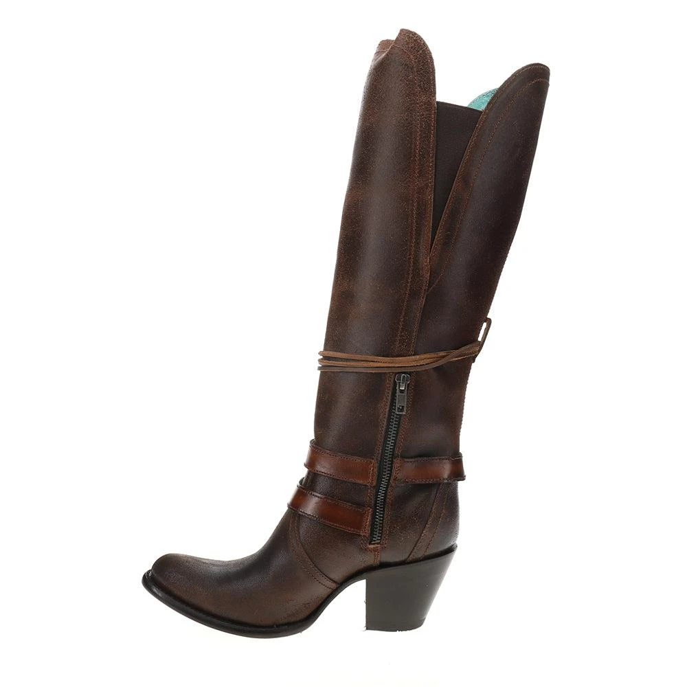 Corral Boots Harness & Lace Tall Round Toe Zippered Cowboy Boots 3