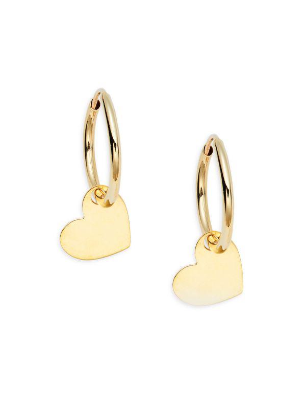 Saks Fifth Avenue 14K Yellow Gold Heart Drop Earrings
