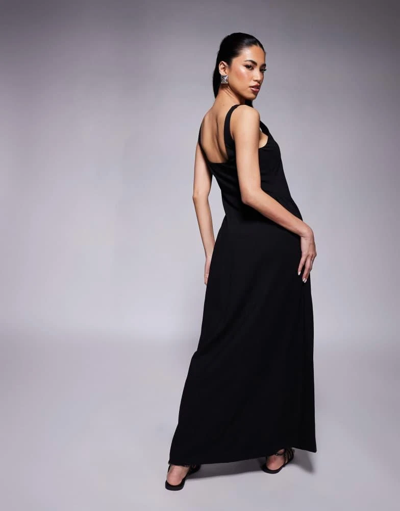 ASOS ASOS DESIGN summer maxi dress with full skirt in black 2