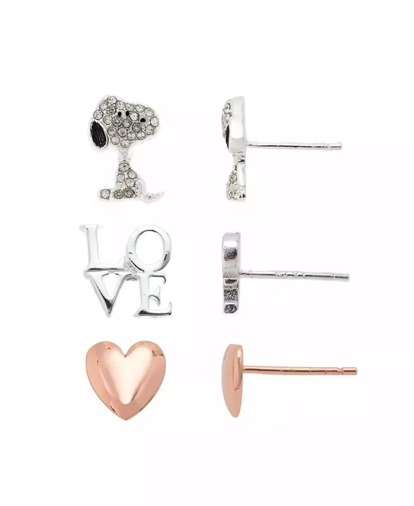 Unwritten Peanuts Crystal Love Snoopy Earring Set 1