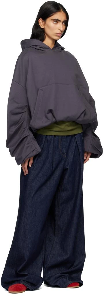 Dries Van Noten Gray Draped Hoodie 4