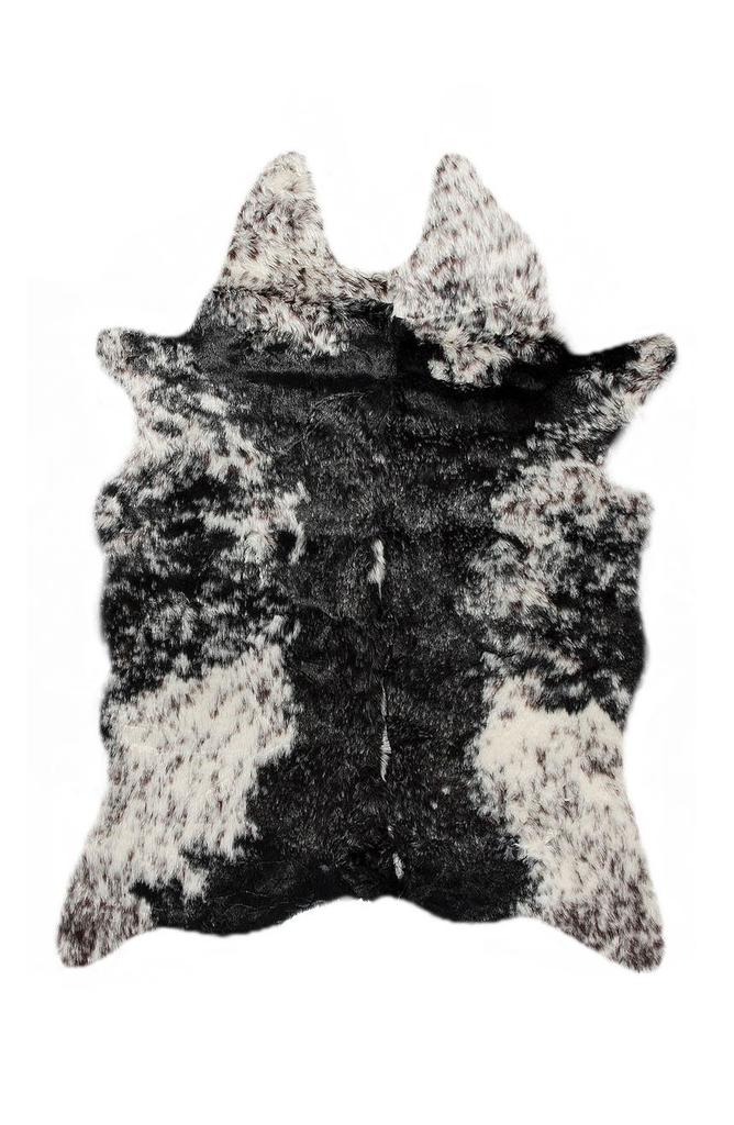 LUXE Edinburg Faux Cowhide Rug/Throw - Black/White