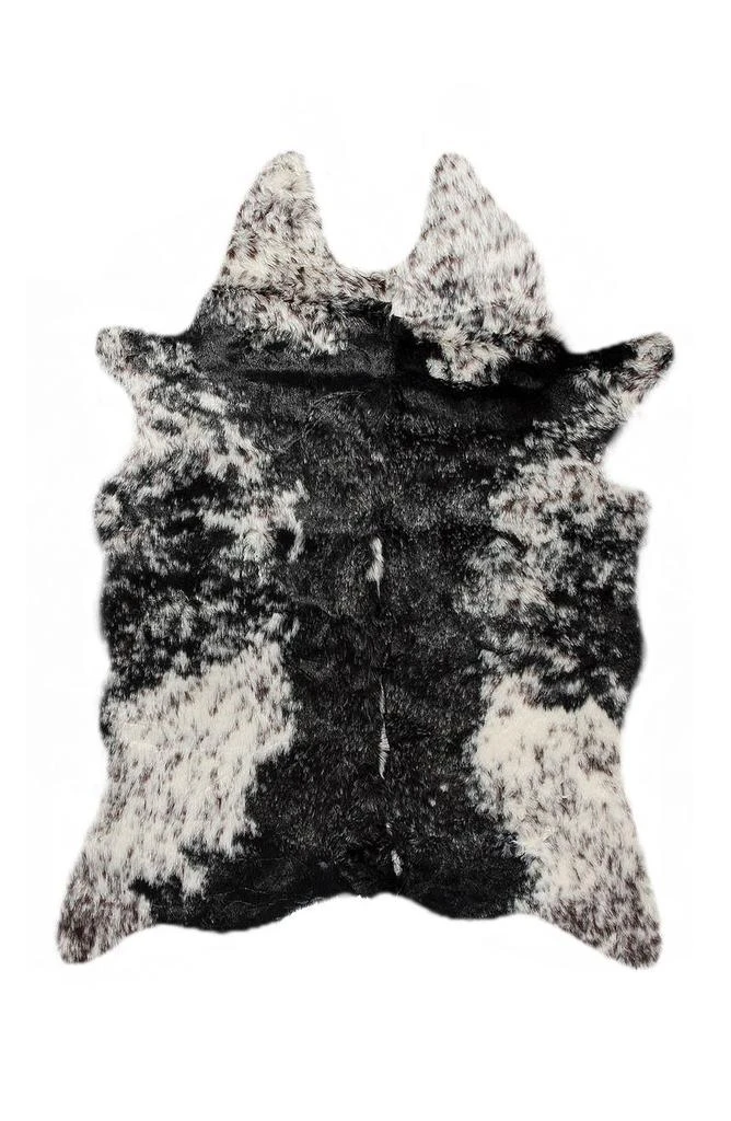 LUXE Edinburg Faux Cowhide Rug/Throw - Black/White 1