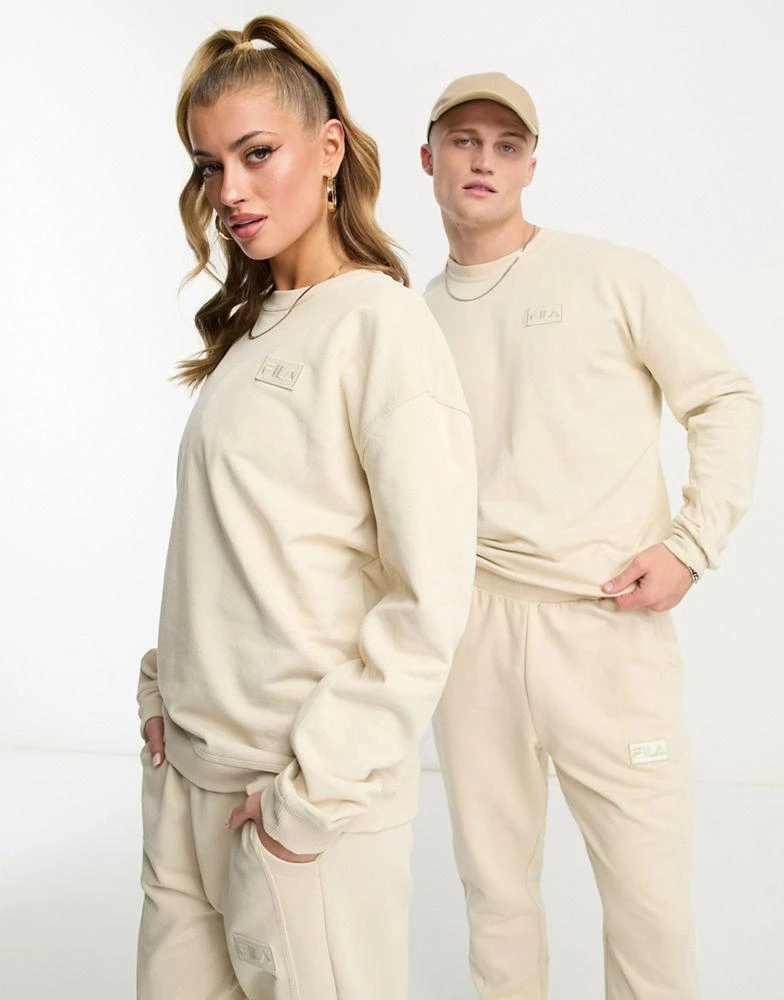 Fila Fila unisex Trev sweatshirt with seam detail in oatmeal 1