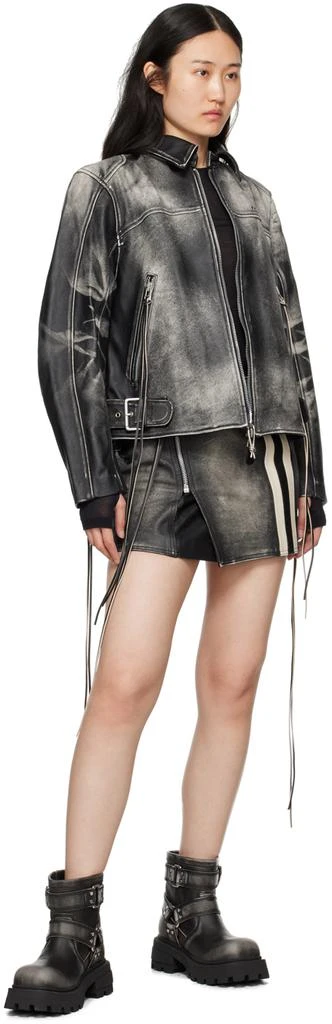 EYTYS SSENSE Exclusive Black Rogue Stripe Leather Miniskirt 4