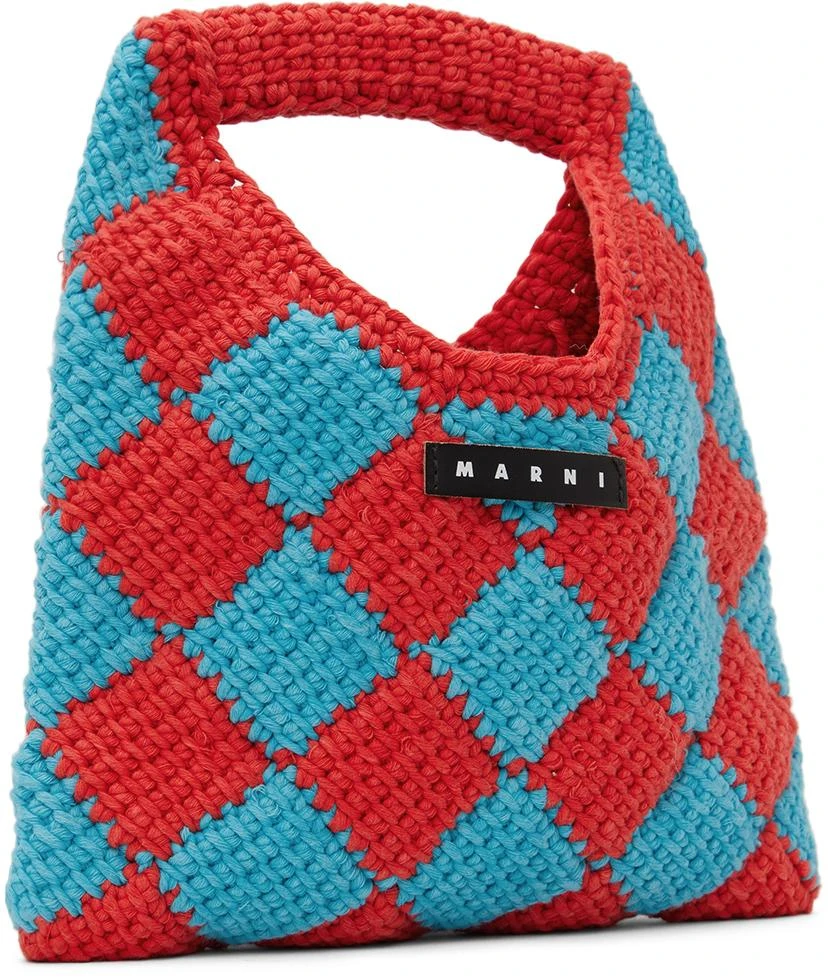 Marni Kids Red & Blue Diamond Crochet Bag 2