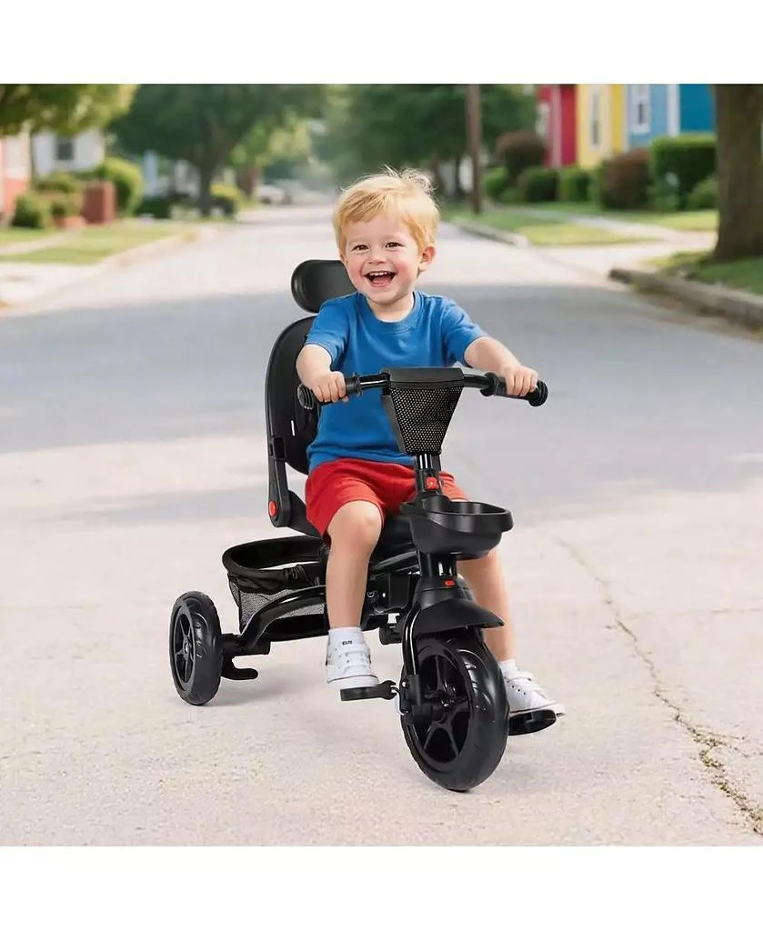 Kinder King Kids Tricycle Stroller, 7 In 1 Folding Toddler Trike w/Adjustable Push Handle 2