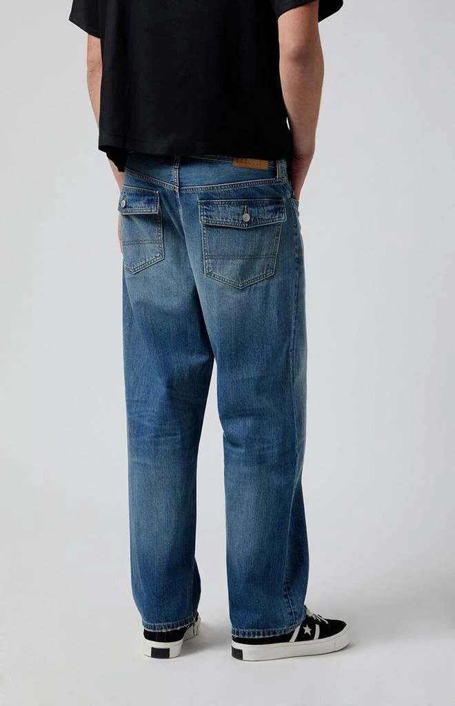 PacSun Medium Indigo Button Slub Baggy Jeans 4