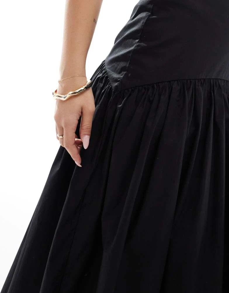 ASOS ASOS DESIGN drop waist maxi skirt in black 5