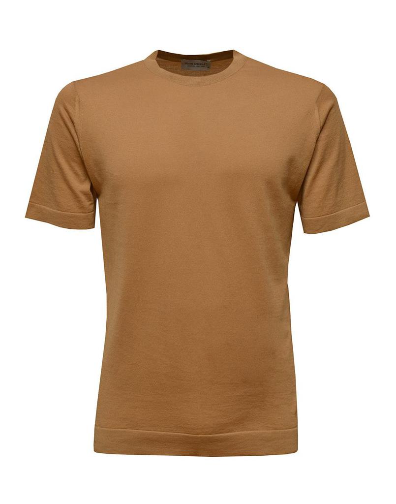 John Smedley Belden Wool/Cotton T-Shirt Navy at CareOfCarl.com