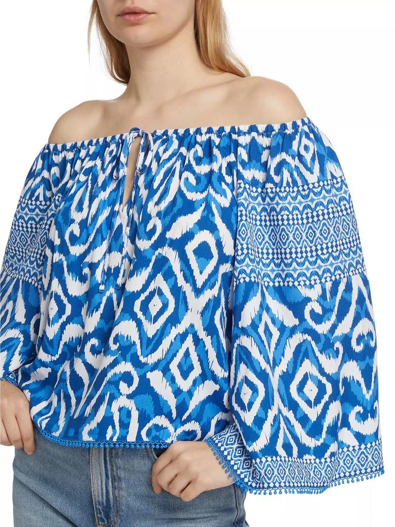 Alice + Olivia Devina Ikat Off-the-Shoulder Blouse 6