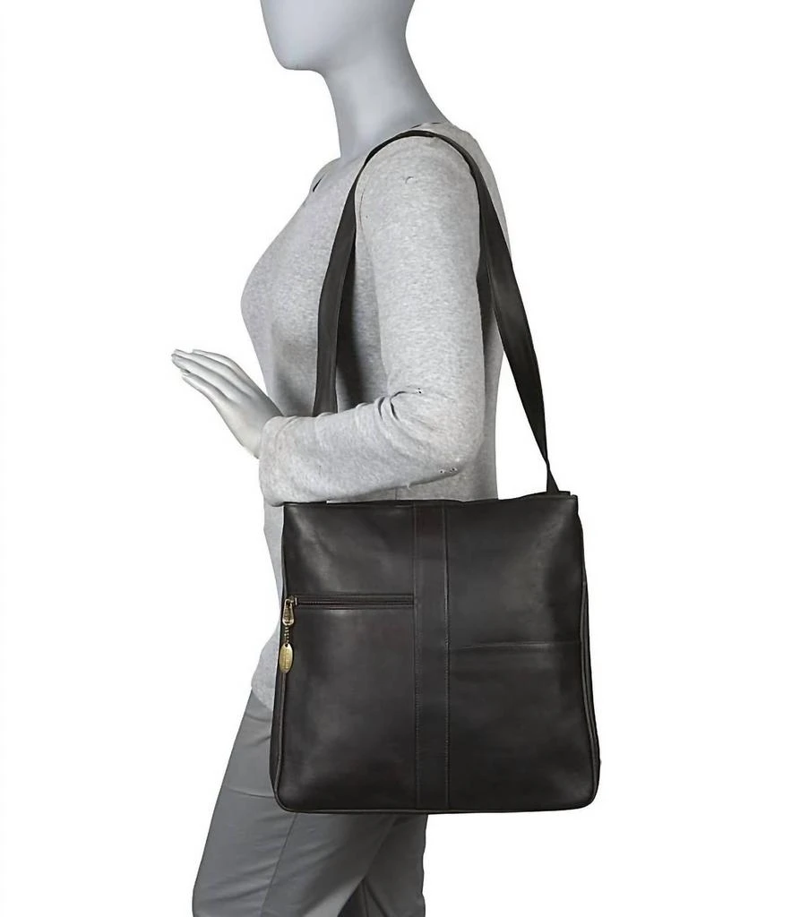 David King & Co Inc Double Top Zip Shoulder Bag In Black 1