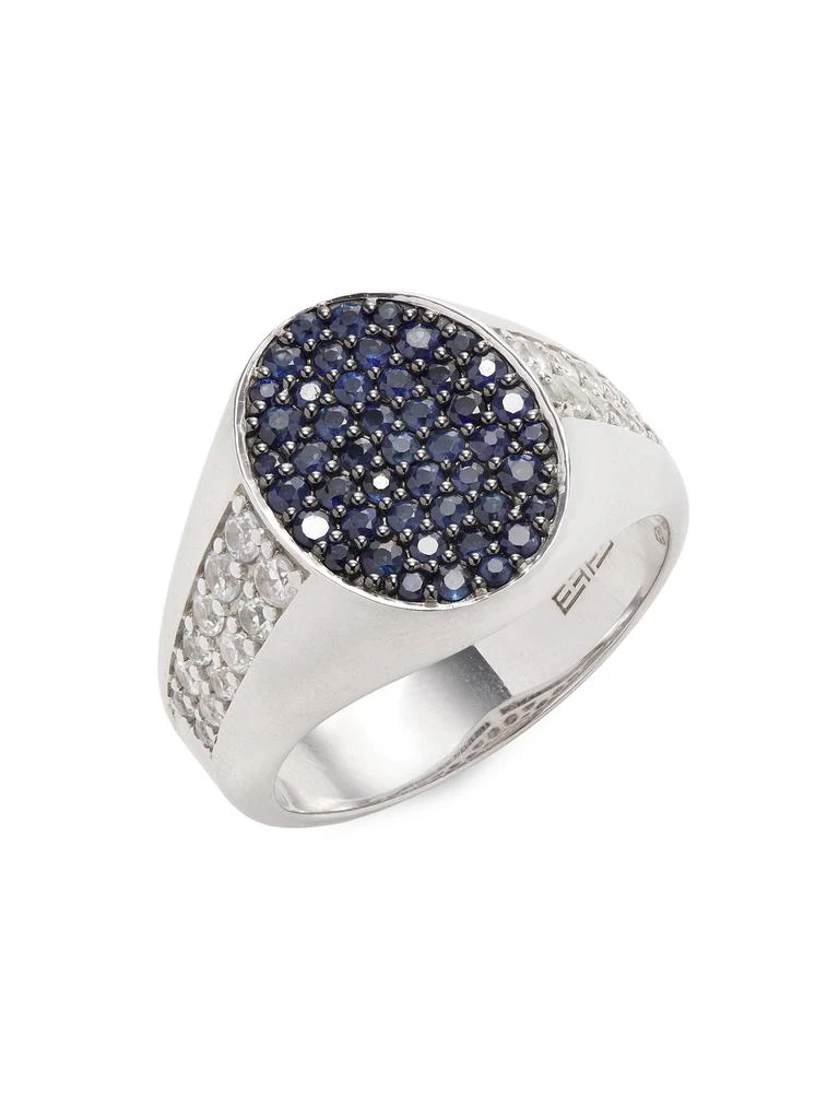 Effy Sterling Silver 
2.52 TCW Sapphire 
White Sapphire Ring