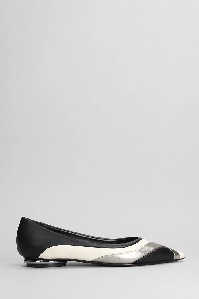 MARC ELLIS Ballet Flats In White Suede And Leather 1