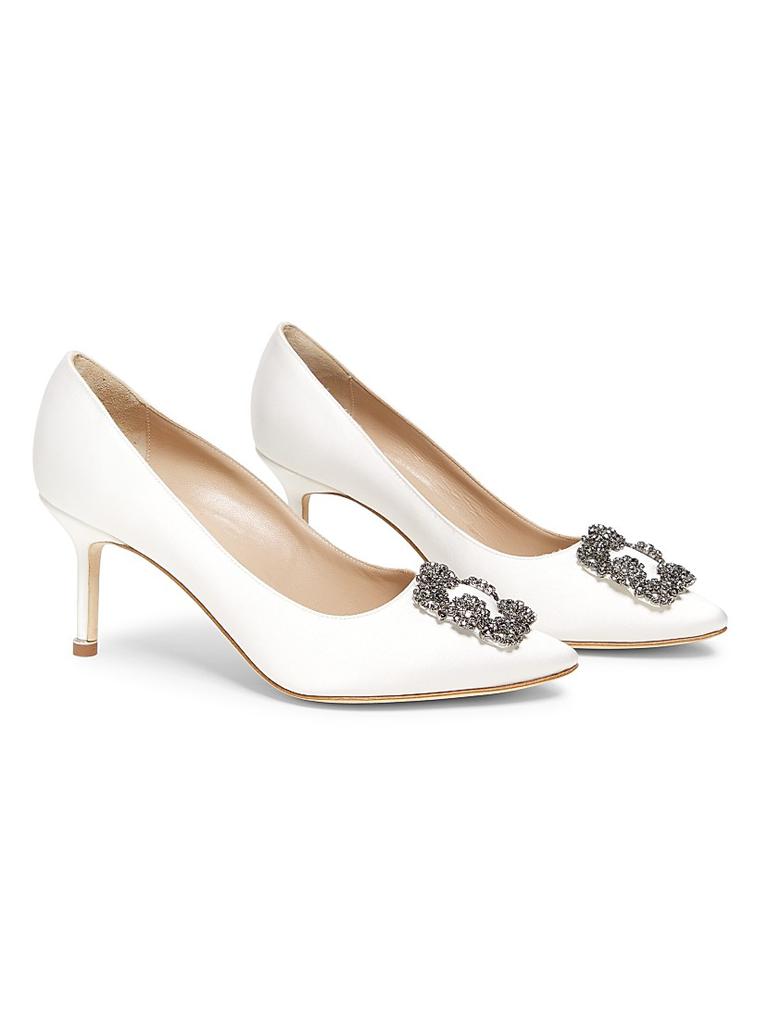 Manolo Blahnik Hangisi 100MM Silk Pumps