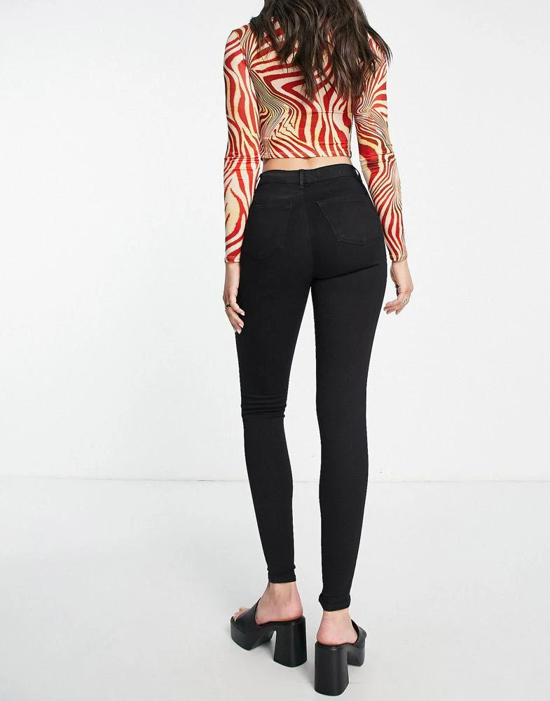 Topshop Tall Topshop Tall Joni high rise super skinny jean in black 3
