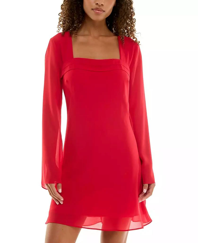 B Darlin Juniors' Long-Sleeve A-Line Dress 1