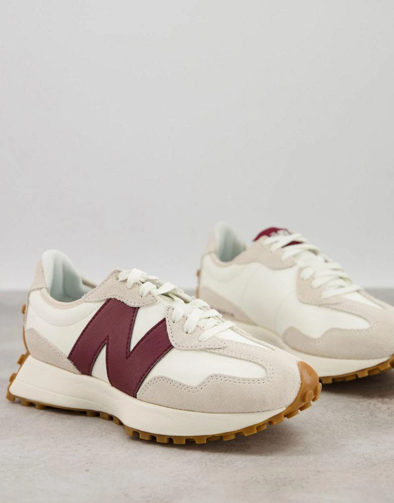 New Balance New Balance 327 trainers in off white and burgundy 1