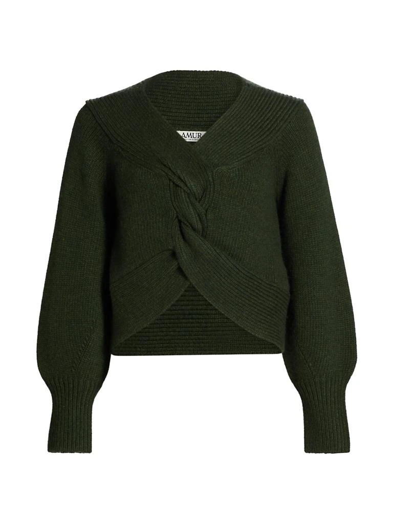 AMUR Liliana Wool-Blend Cable-Knit Cardigan 1