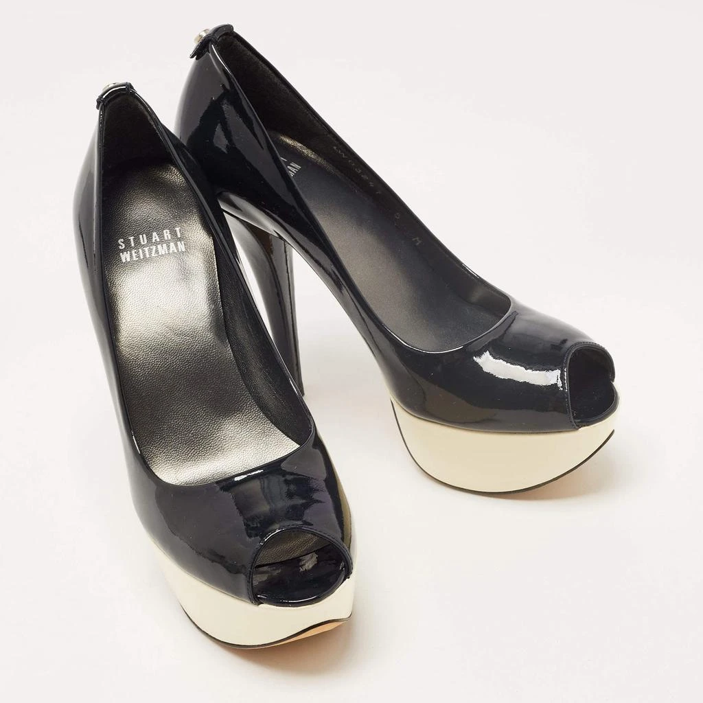 Stuart Weitzman Stuart Weitzman Black Patent Leather Platform Peep Toe Pumps Size 35.5 4