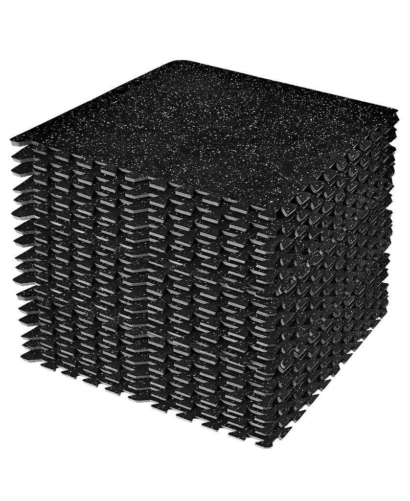 Sorbus 18 Interlocking Gym Floor Mat - 1/2" Thick Rubber Top High-Density EVA Foam (72 Sq Ft) - for Yoga, Heavy Exercise Equipment (Gray Speckled)