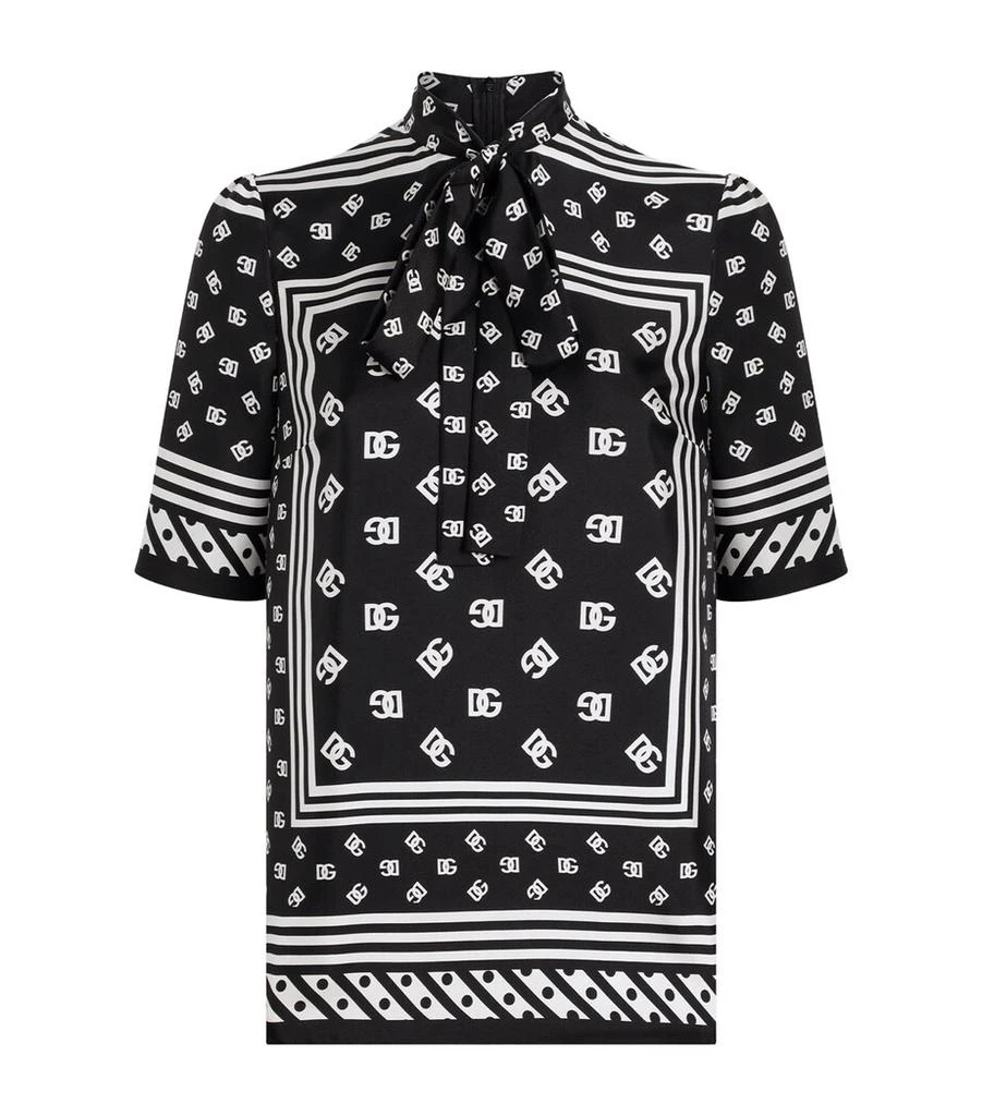 Dolce & Gabbana Silk Monogram Blouse 1