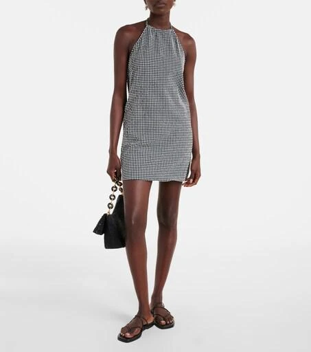 hunza g mini dress Gingham seersucker minidress in black - Hunza G