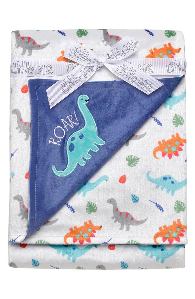 Little Me Plush Embroidered Dino Blanket