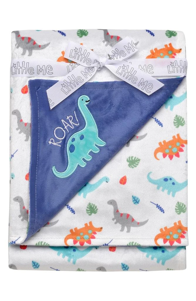 Little Me Plush Embroidered Dino Blanket 1