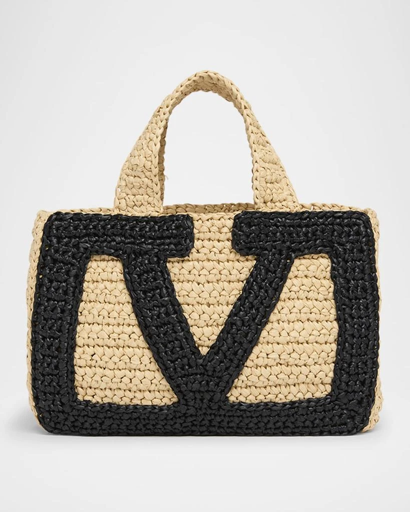 Valentino Viva Superstar Crochet Raffia Small Tote Bag 1