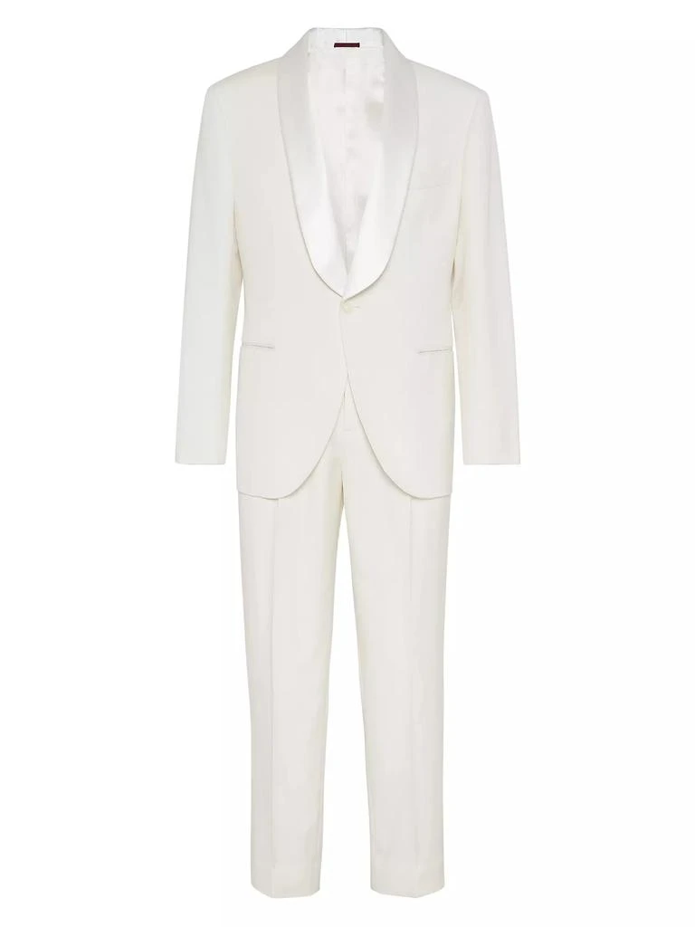 Brunello Cucinelli Tuxedo with Shawl Lapel Jacket and Trousers with Pleats 1